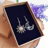 Boucles d'oreilles clous vintage en gros, motifs Lune, Soleil, Lotus, Cœur, Cercle – Cadeaux bijoux pour femmes, idéal pour les fêtes