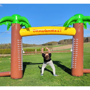 Juego de Limbo Inflable con Forma de Palmera, Arco con Escala de Altura Impresa con la Palabra Limbo, Barra de Limbo Ajustable, Juego Inflable Tropical - Product Image 4