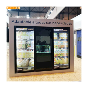 Congélateur <span class=keywords><strong>vertical</strong></span> à double température sans givre pour supermarché, porte en verre double vitrage, impression sérigraphique, air - Product Image 2