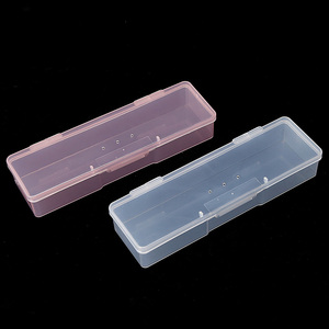 Petite boîte de rangement en plastique transparente, 2 couleurs, pour bijoux, fournitures d'art des ongles, étui de rangement - Product Image 4