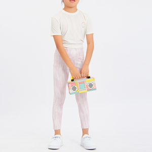 LOGO personalizzato Sport per bambini allenamento attivo abbigliamento Yoga <span class=keywords><strong>ginnastica</strong></span> ritmica <span class=keywords><strong>Leggings</strong></span> a coste per ragazze bambini - Product Image 5