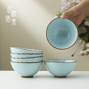 ชามเซรามิคลายใบไม้ร่วงในฤดูใบไม้ร่วง ขนาดเล็ก ซ้อนกันได้ ใช้ในบ้าน - Product Image 4