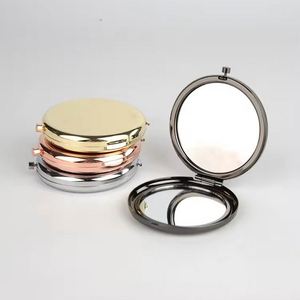 Portable <b>Double</b>-<b>Sided</b> Foldable Makeup <b>Mirror</b> Small Pocket Metal Frame Cosmetics Advertising Gift with Printed Laser Logo - Product Image 2