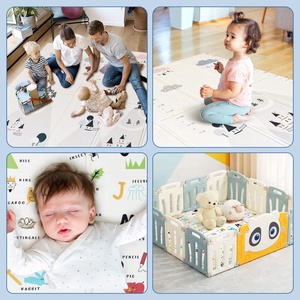 Tapis de jeu pour bébé en XPE doux et rembourré, non toxique, écologique, imperméable, imprimé animal, tapis pliable pour ramper, pour l'exercice et le camping - Product Image 2