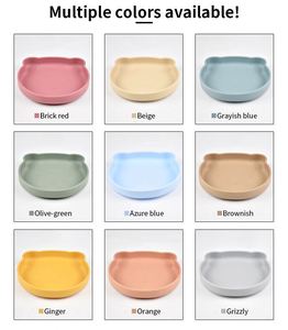 Tapis de table pour bébé sans BPA, en silicone, en forme d'ours, avec forte ventouse, assiette pour repas pour bébé, écologique - Product Image 2