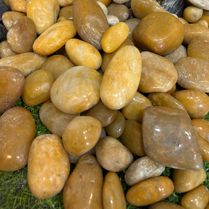 China Factory High <strong>Polished</strong> Yellow Pebble <strong>Stone</strong> 2-3 cm Oval Shape Yellow <strong>Polished</strong> <strong>River</strong> Rock <strong>Stone</strong> Smooth Pebbles - Product Image 1