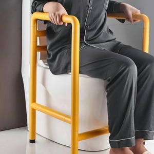 Barra de apoyo para inodoro Ji Tu, de plástico y acero inoxidable, antideslizante, diseño sin barreras para ancianos y discapacitados, pasamanos de seguridad para baño - Product Image 1