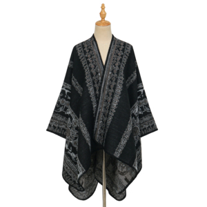 Chal Largo Étnico Floral Vintage de Acrílico y Poliéster, Capa Gruesa y Cálida, Ecológica, para Otoño e Invierno, Moda de <span class=keywords><strong>Viaje</strong></span> para Mujer - Product Image 3
