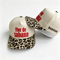 Gorra de Béisbol Estructurada con Diseño de Leopardo, Bordado 3D en Relieve, Logotipo Personalizado OEM, de Plástico