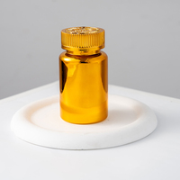 Pilule en plastique PET de haute qualité électrodéposée 80ML 100ML 120ML 150ML 200ML Bouteille Capsule Couleur Argent Pilule Bouteille avec couvercles