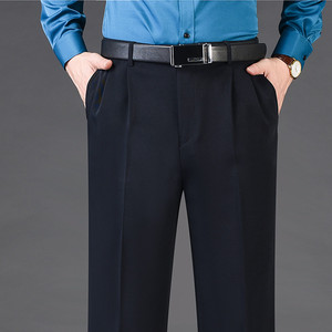 Automne et hiver épais Double plissé ample hommes pantalons taille haute sans fer décontracté affaires professionnel <span class=keywords><strong>pantalon</strong></span> - Product Image 5