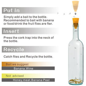 Trampa para Moscas de la Fruta para Interiores y Exteriores, Reutilizable, Flexible, de Goma, Tipo Embudo, Compatible con la Mayoría de las Botellas de Vino - Product Image 6