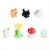 Figurine de chat champignon 3D en résine décorative pour jardin féerique, petite mini tour d'escalade, figurine de dessin animé pour enfants, jouets scientifiques animaux DIY