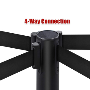 0.9m thép không gỉ có thể thu vào hàng đợi đứng vành đai đứng stanchion rào cản cảnh báo giao thông kiểm soát đám đông dây bài Đỏ vành đai 320mm - Product Image 4