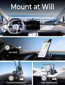 แท่นวางโทรศัพท์ในรถยนต์ LISEN <span class=keywords><strong>แบ</strong></span>บแม่เหล็กพร้อมระบบระบายความร้อนด้วยน้ำแข็ง รองรับการชาร์จไร้สาย 15W Qi2 ชาร์จเร็ว พร้อมตัวระบายความร้อนแบบเซมิคอนดักเตอร์ สำหรับรถยน<span class=keywords><strong>ต</strong></span>์และรถบรรทุก - Product Image 6