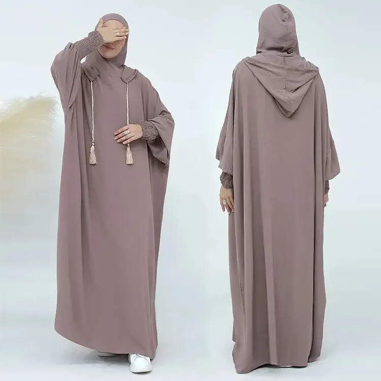 Ramadan EID muslim women prayer hooded abaya wholesale muslim dress modest Dubai Turkey prayer islamic clothing