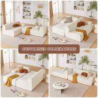 Rahmenloses PU L-förmiges Modulares Sofa Hochdichter Schaumstoff Vakuumverpackt Rutschfest Keine Montage Erforderlich Modern