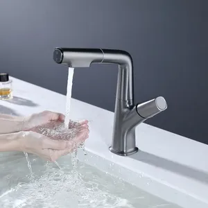 Grifo de <span class=keywords><strong>Lavabo</strong></span> para Baño, Extraíble, Altura Ajustable, Completamente de Cobre, para <span class=keywords><strong>Lavabo</strong></span>, con Agua Fría y Caliente - Product Image 6