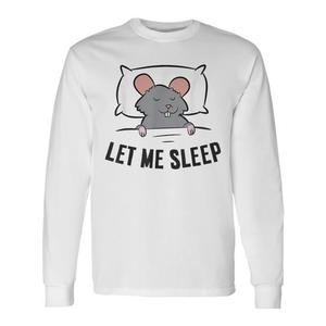 T-shirt a maniche lunghe con stampa grafica di topo affaticato per abbigliamento da notte - Product Image 1