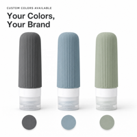 Ensemble de 6 flacons de voyage en silicone écologiques approuvés par la TSA, anti-fuite, réutilisables, pour cosmétiques, lotions et articles de toilette