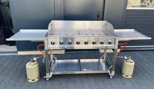 <span class=keywords><strong>Barbecue</strong></span> <span class=keywords><strong>Plancha</strong></span> Professionnel Commercial Moderne en Acier Inoxydable 8 Brûleurs à <span class=keywords><strong>Gaz</strong></span> Propane avec Chariot Pliable et Allumage Automatique - Product Image 4