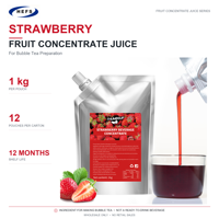 Jus Concentré Purée 1kg x 12 Sachets Carton 10 Saveurs Fraise Raisin Pêche pour Bubble Tea Vente en Gros