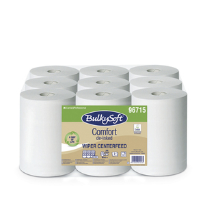 กระดาษเช็ดทำความสะอาด BulkySoft Comfort De-Inked แบบม้วนกลาง 9 ม้วน ความยาว 60 เมตร ต่อม้วน สำหรับห้องครัว - Product Image 1