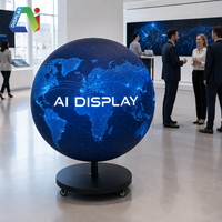 Layar LED Bentuk Globe Khusus AI DISPLAY P1.8 P2 P2.5 untuk Pendidikan dan Showroom Perusahaan, Dibuat Sesuai Pesanan