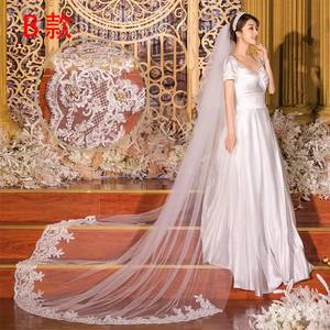 Boda de la novia Velo DE BODA principal Cola larga Tocado de cola Color champán Super Hada Licencia retro Accesorios para fotos - Product Image 3