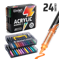 Venta al por Mayor de Rotuladores de Pintura Líquida Little Lightning de 24 Colores, Sistema de Tinta Libre, Juego de Marcadores Acrílicos para Manualidades en Roca, Madera y Cerámica