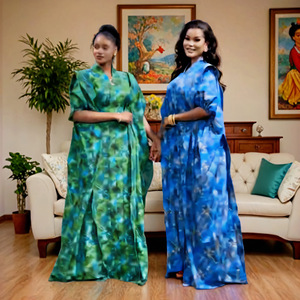 Abaya in Cotone per Donne Musulmane, Stile Dubai e Turchia, Vestito Lungo Africano con Nuova Stampa, Prodotto a Guangdong - Product Image 5