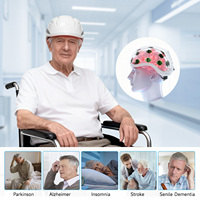 Casque de luminothérapie Bluetooth Suyzeko 21 Zones 810nm 1070nm 0-20000Hz pour le soulagement de la maladie d'Alzheimer avec application