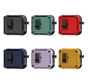 Funda de auriculares con bloqueo de interruptor de patrón de fibra de carbono para Samsung <span class=keywords><strong>Buds</strong></span> <span class=keywords><strong>3</strong></span> Pro <span class=keywords><strong>airpods</strong></span> Pro 2 fundas de bloqueo funda de fibra de carbono para <span class=keywords><strong>airpods</strong></span> - Product Image 6