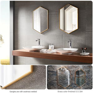 <span class=keywords><strong>Fuente</strong></span> <span class=keywords><strong>de</strong></span> <span class=keywords><strong>la</strong></span> fábrica <span class=keywords><strong>de</strong></span> metal hexagonal marco baño decoración <span class=keywords><strong>de</strong></span> casa <span class=keywords><strong>de</strong></span> vidrio espejos - Product Image 6