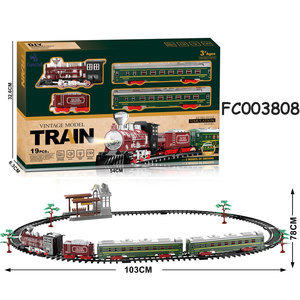 300CM Long Taille Électrique Jouet Voiture Rétro Réaliste Scènes Jouet Vintage Train Modèle Chemin De Fer avec Lumière Sonore - Product Image 6