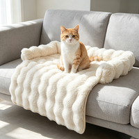 Coussin de canapé pour chien et chat en velours côtelé rectangulaire, moelleux, chaud pour l'hiver, avec housse amovible, emballé en boîte, pour chiens de taille moyenne/grande