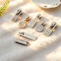 Boutons en alliage de zinc à bas prix, tirettes de fermeture éclair personnalisées, livraison rapide pour vêtements, sacs et pièces de quincaillerie en cuir