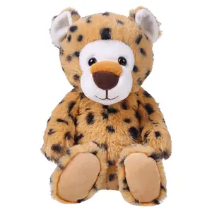 Brinquedo fofo macio de animais de safári para bebês, bichos de pelúcia personalizados, leopardo tigre e leão