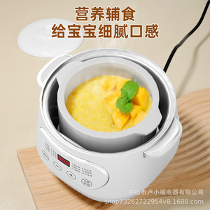 Mini cuiseur vapeur électrique 1,2 L avec pot en céramique pour la préparation de soupes et aliments pour bébés, avec contrôle numérique - Product Image 2