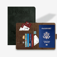 Funda de Pasaporte de Cuero PU con Diseño de Mapa, Personalizada, Económica y de Diseño Simple