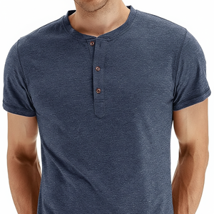 Sailwind-Camisa informal de algodón 100% de manga corta con cuello redondo para hombre, transpirable, de secado rápido, holgada, con colores y logotipo personalizables - Product Image 1