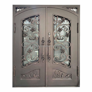 La porte en <span class=keywords><strong>acier</strong></span> moderne <span class=keywords><strong>de</strong></span> fer <span class=keywords><strong>de</strong></span> villa thermiquement cassée profile la surface finie - Product Image 2