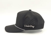 Casquette de baseball personnalisée pour hommes 5 pans blanc avec logo brodé Caractéristique dégradée Trou de découpe laser perforé Imperméable Business