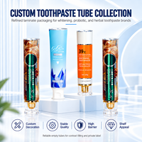 Tubes de dentifrice en aluminium et plastique avec logo personnalisé, imprimés UV, laminés, emballage compressible, bouchon à vis 12,7-35 mm
