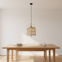 Lampe suspendue en bambou naturel tissé à la main, style rustique, en osier, style bohème, en rotin, pour la décoration de la maison