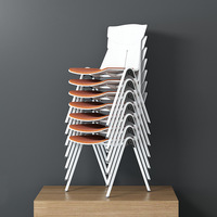 Chaise d'entraînement empilable en métal avec accoudoirs, design moderne et minimaliste pour conférences, bibliothèques et étudiants