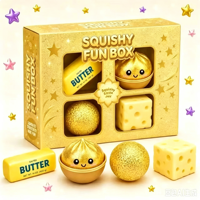 24 Pièces Calendrier de l'Avent Squishy en forme de Boulettes de Noël, Boîte Mystère Amusante, Lot de Jouets Souples et Moulables pour Fête d'Halloween