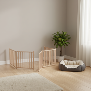 Barrière pour chien en bois massif de sapin, 4 panneaux, 126 pouces, pliable, pour usage intérieur - Product Image 2