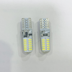 GEARUIS T10 bola lampu Wedge 12V putih murni, pelat lisensi mobil 3014 K LED 24 SMD 6500 - Product Image 1