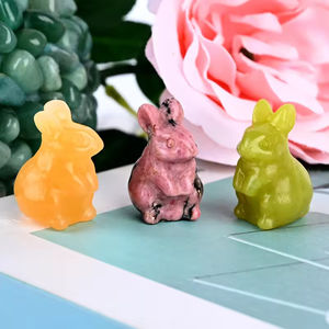 Venta al por Mayor de Tallados de Conejos en Cristal Natural, Tallados a Mano, Artesanías de Piedra de Alta Calidad para Decoración del Hogar, Regalos de Pascua - Product Image 6